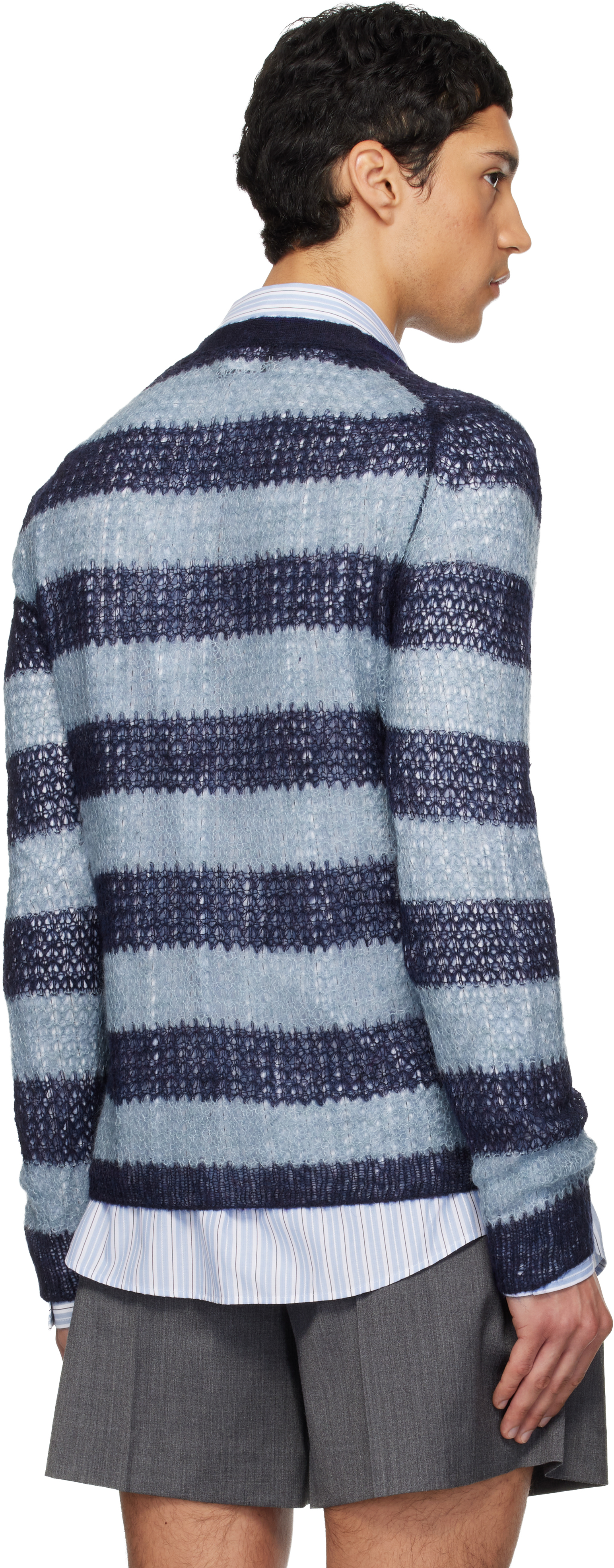 Blue Striped Cardigan