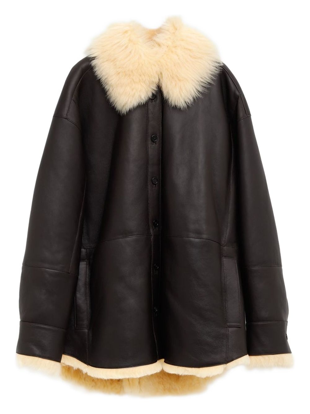 Leather shearling jacket
