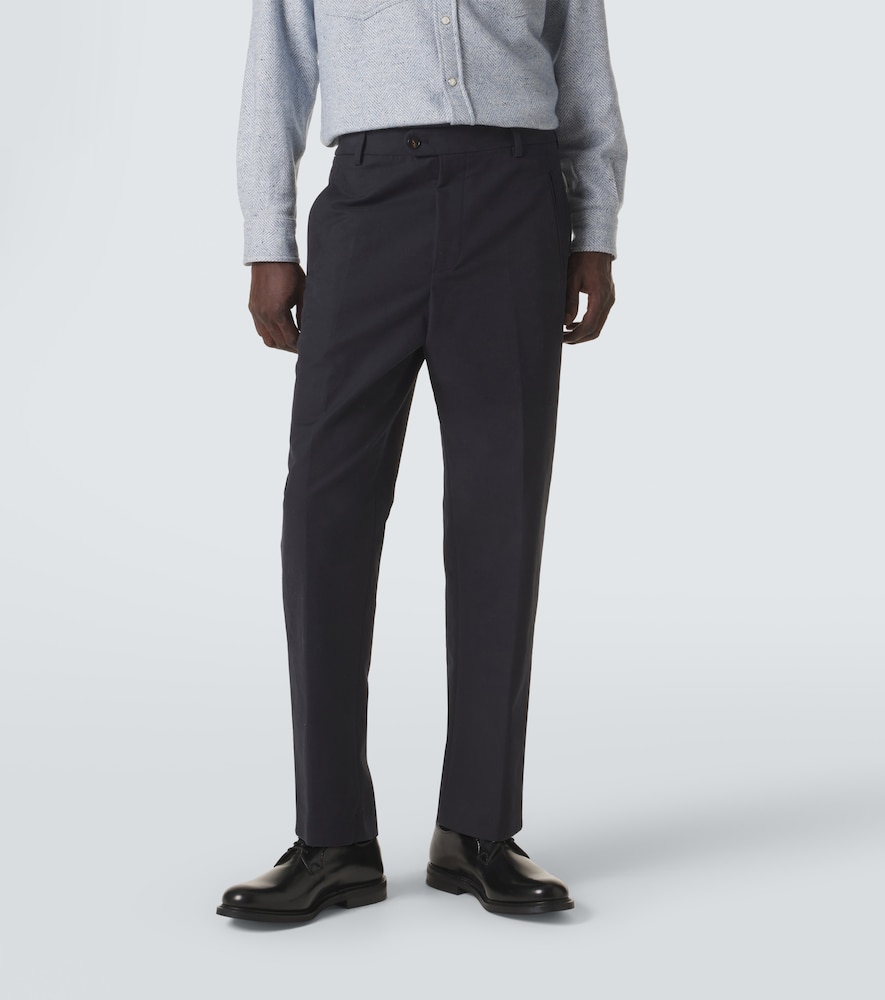 Matt cotton-blend straight pants