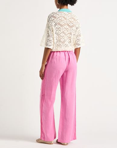 Woman Pants Fuchsia Size 6 Linen