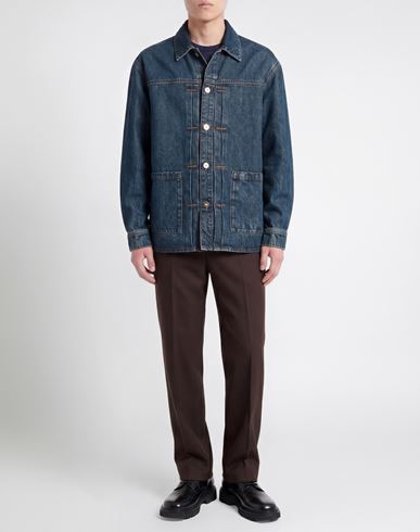 Man Denim outerwear Blue Size M Cotton