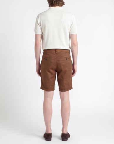 Man Shorts & Bermuda Shorts Brown Size 28 Linen, Cotton, Elastane