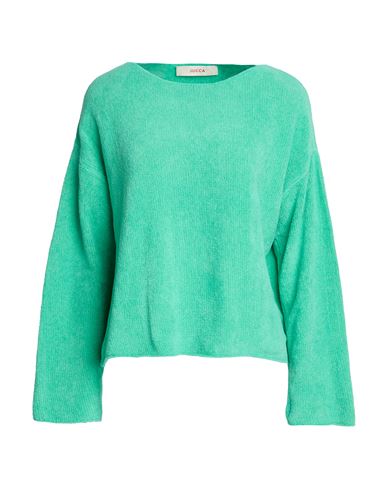 Woman Sweater Green Size S Cotton, Polyamide