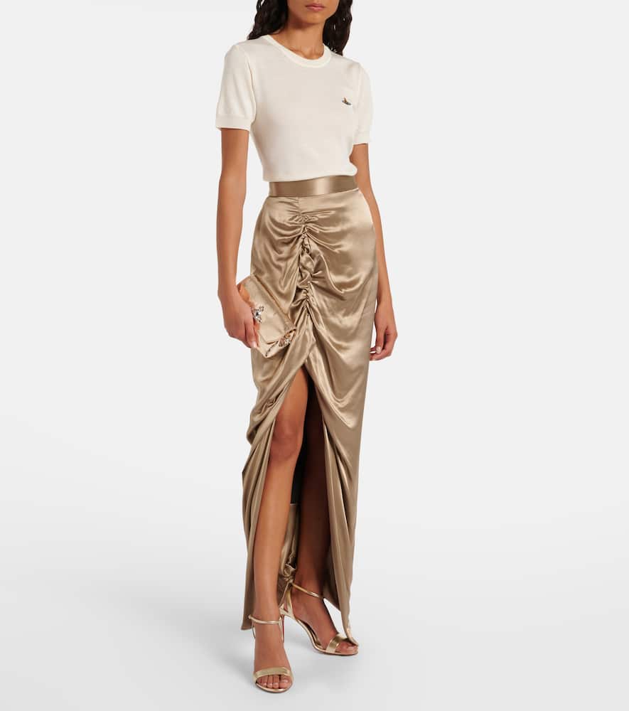 Panther asymmetric maxi skirt