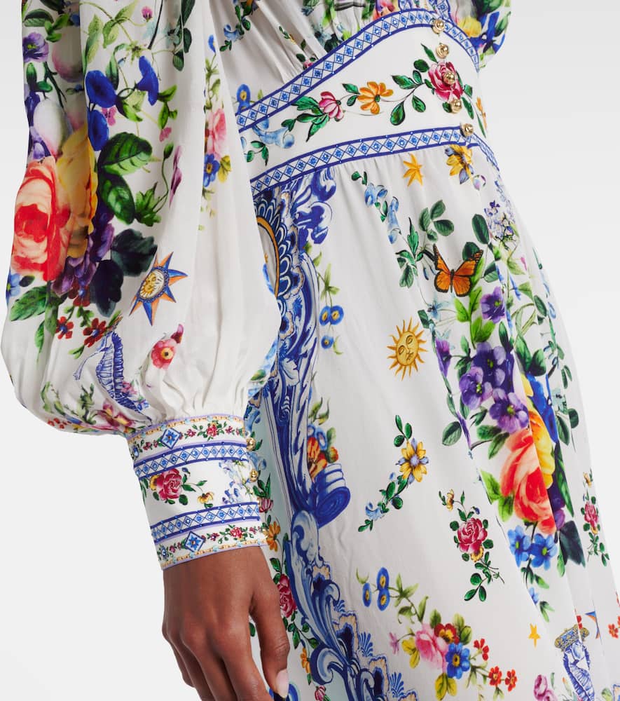 Printed silk crêpe maxi dress
