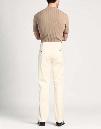Man Pants Cream Size 28 Cotton, Elastane