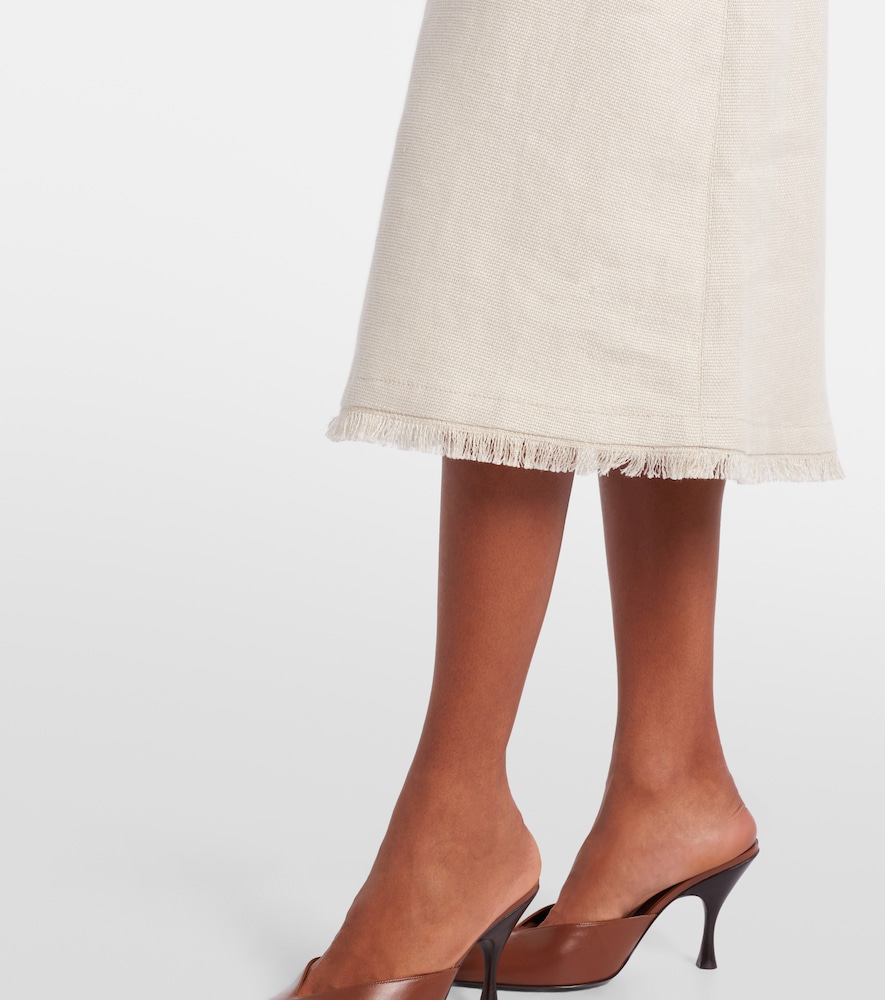 Fiocchi linen and cotton midi skirt