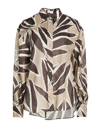 Woman Shirt Taupe Size M Silk