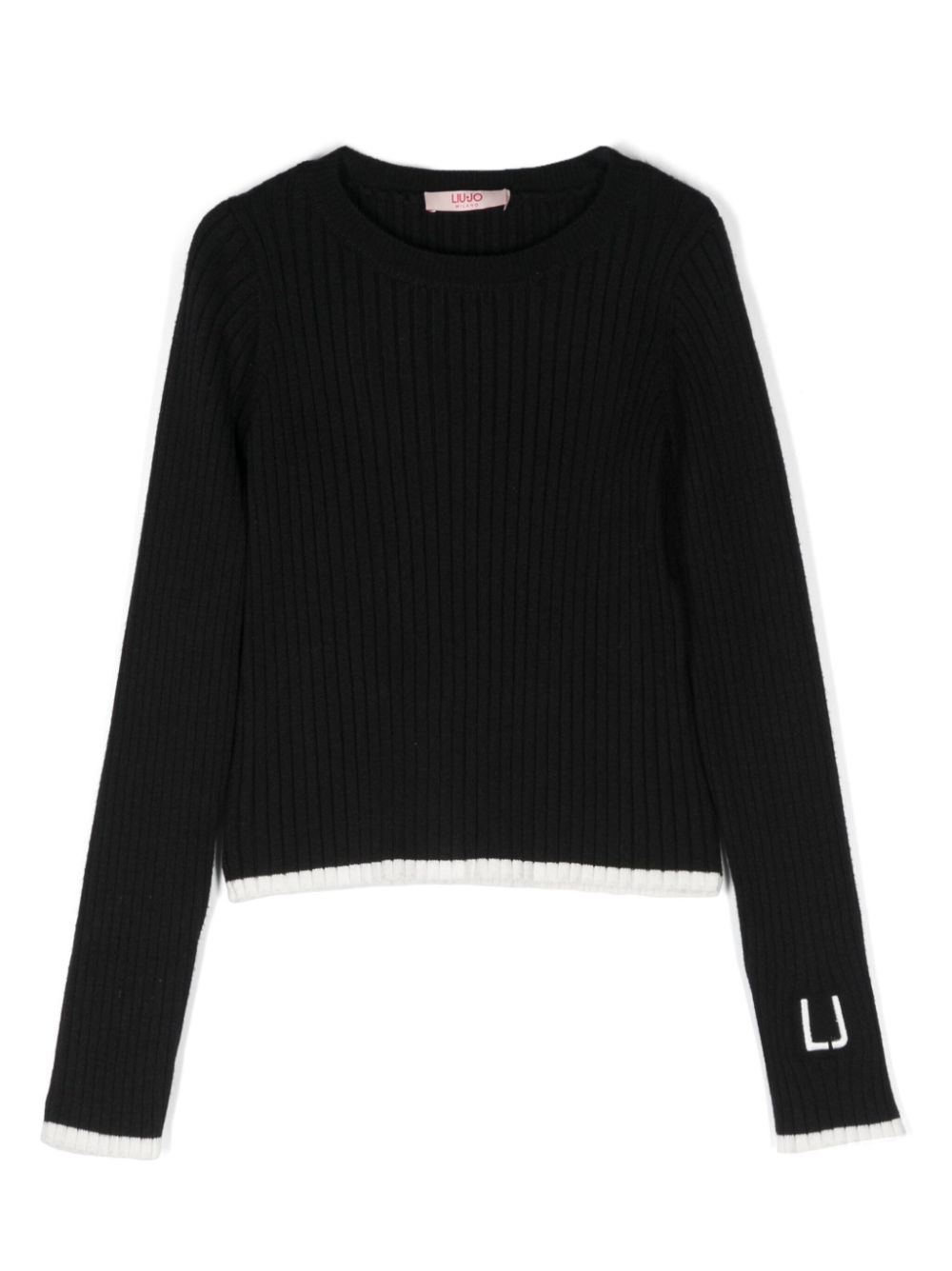 Logo-embroidered sweater - Black
