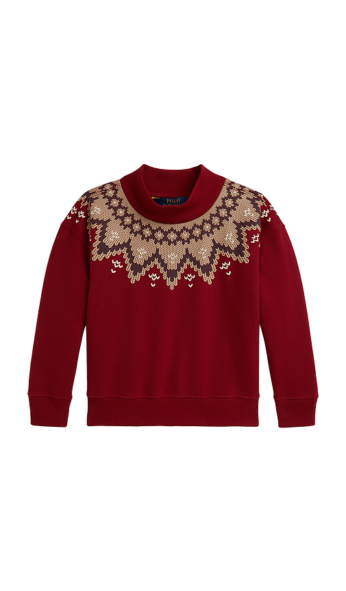 Polo Ralph Lauren Long Sleeve Lightweight Fleece Mockneck Bubble Sweatshirt in Holiday Red. 6 also , 3