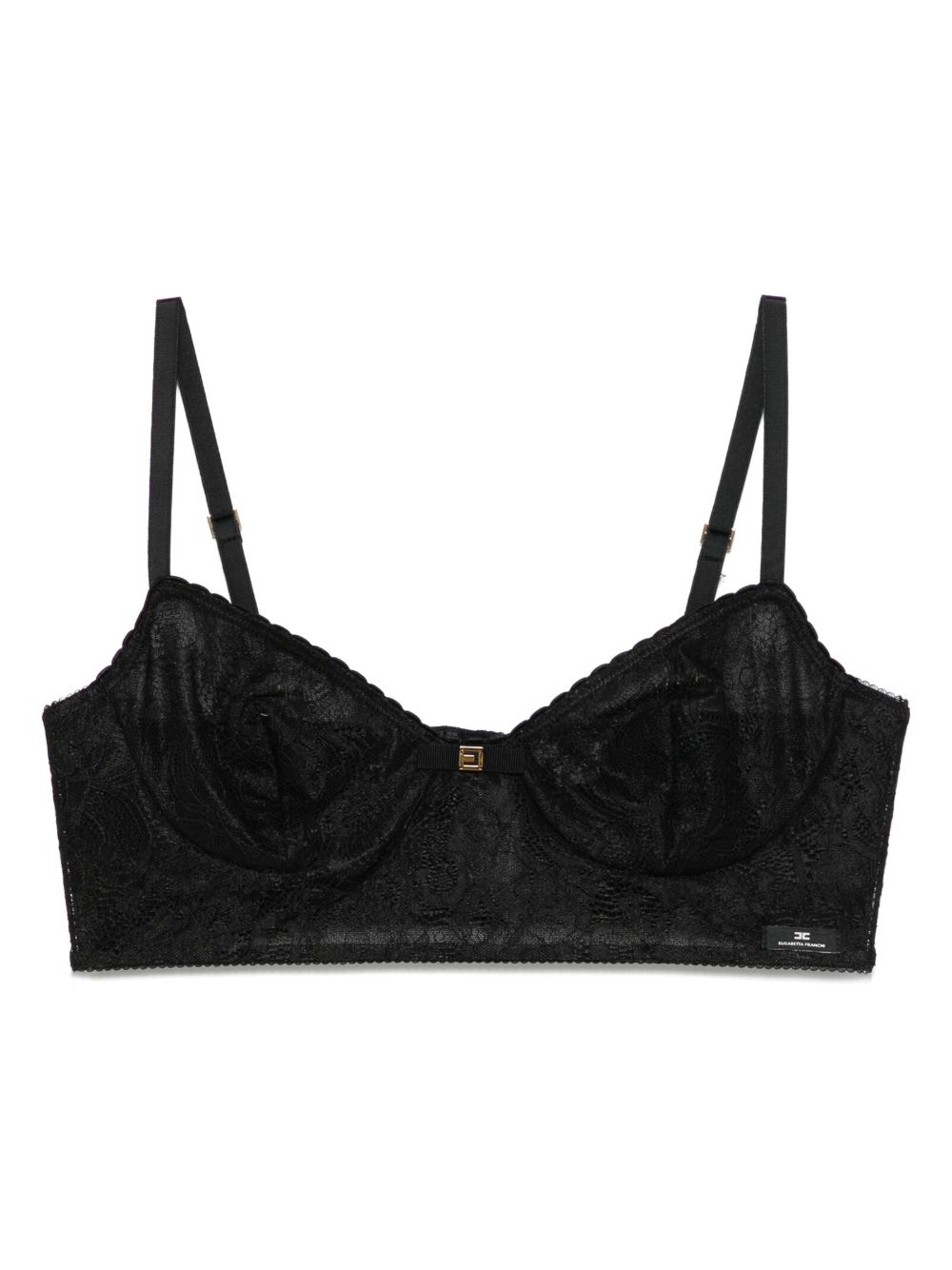 Elisabetta Franchi bow-detail lace bra - Black