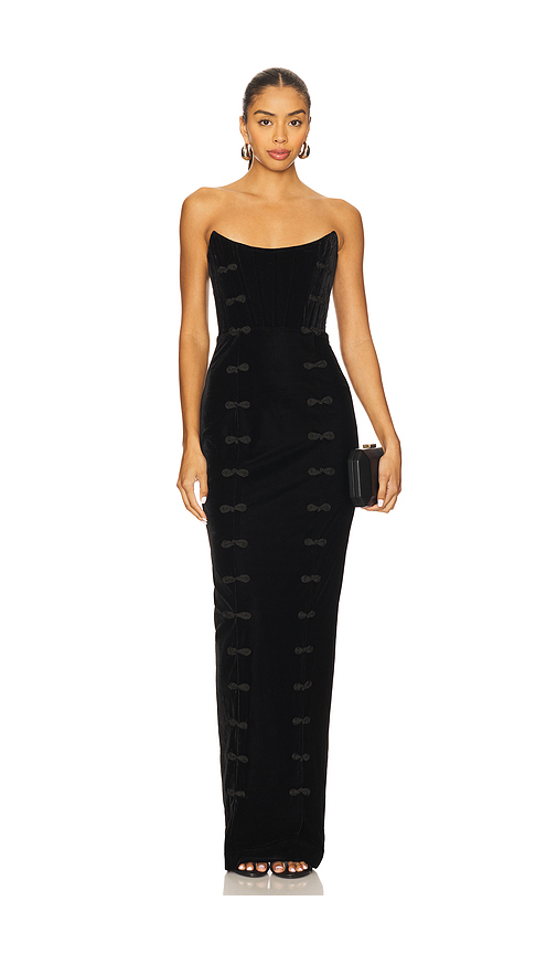 SAU LEE Vesper Velvet Gown in Black. 8. Also , 10, 2