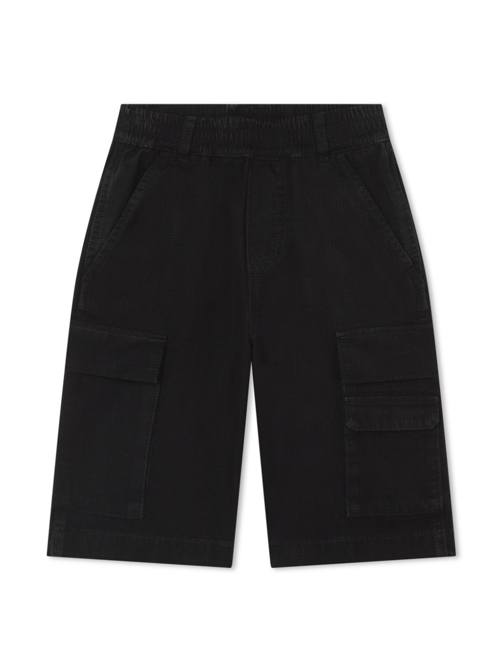 Ripstop cotton Bermuda cargo shorts - Black