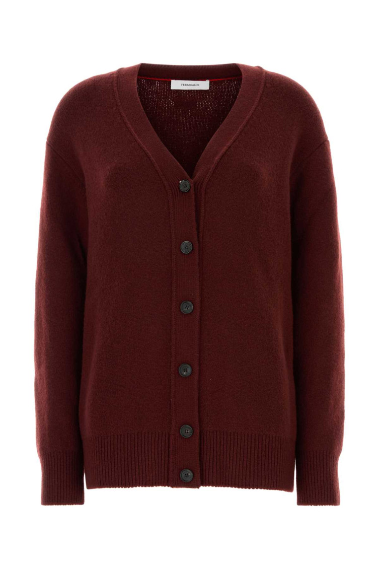 Burgundy Cashmere Blend Cardigan