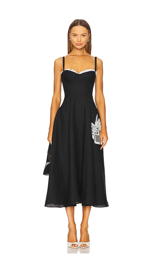 Alejandra Alonso Rojas Bustier Maxi Dress in Black. - 4 also