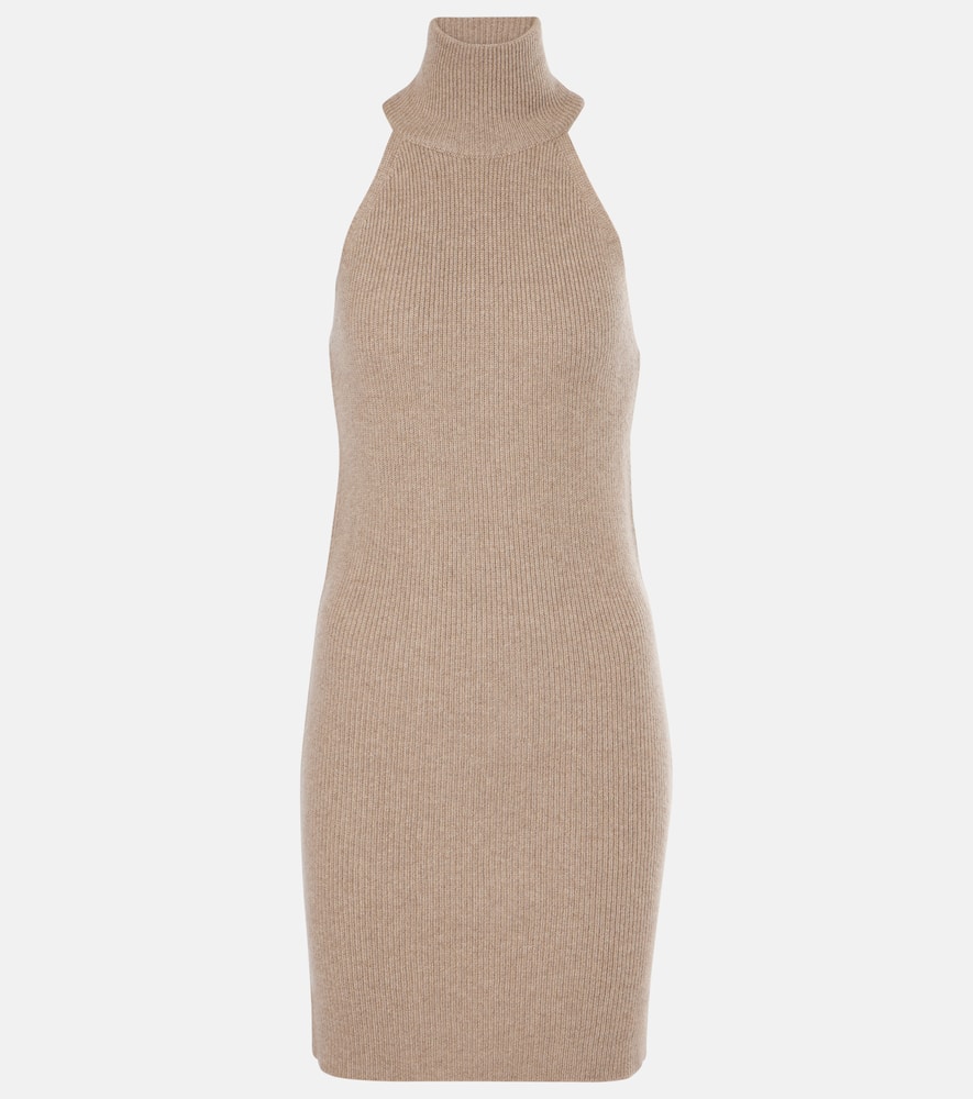 Carmen ribbed-knit cashmere minidress