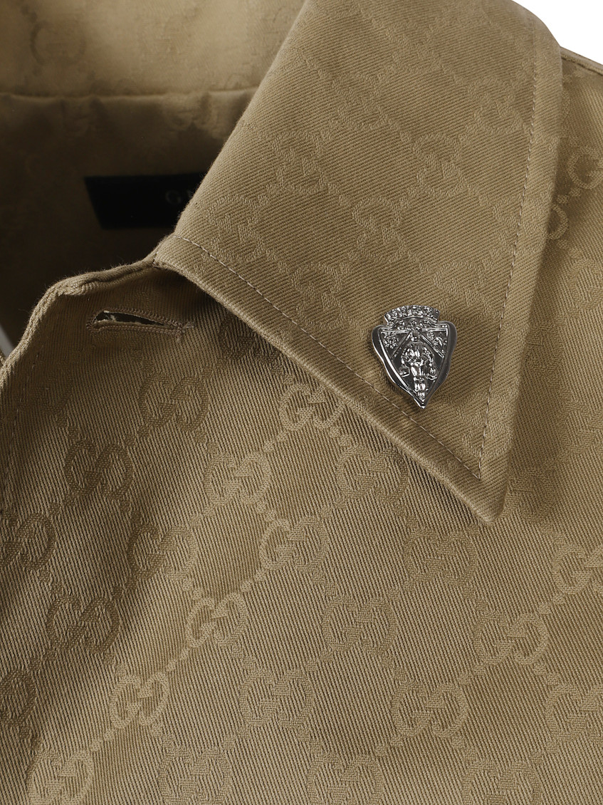 Beige Shirt Collar Jacket