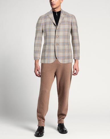 Man Blazer Beige Size 38 Virgin Wool, Silk