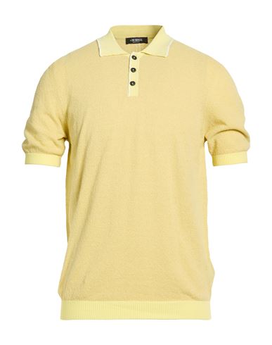 Man Sweater Yellow Size 40 Cotton, Polyamide