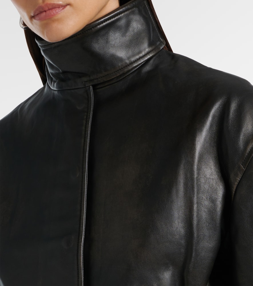 Burnished Eddie leather bomber jacket