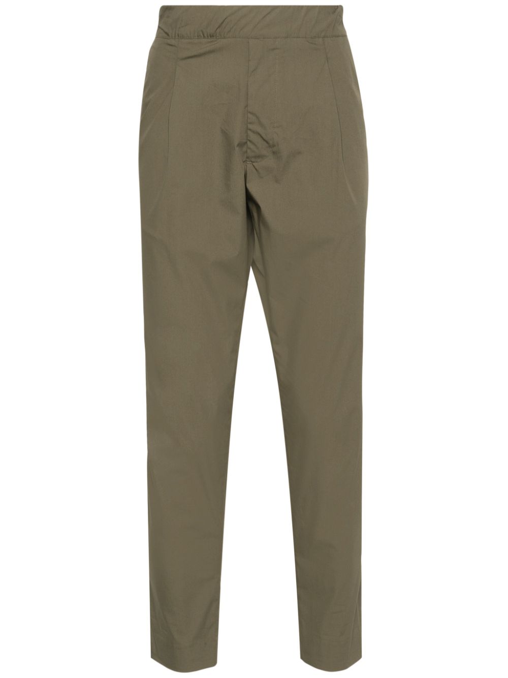 Pleat-detail tapered-leg trousers - Black