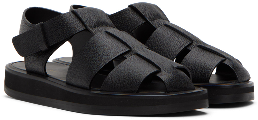 Black fisherman sandals