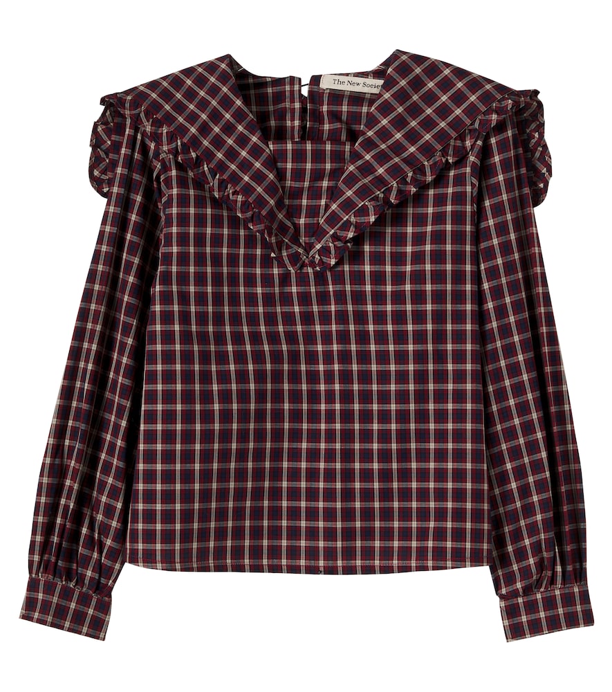 Orbit checked cotton blouse