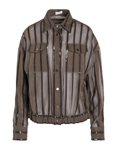 Woman Jacket Dark brown Size 10 Cotton, Polyester