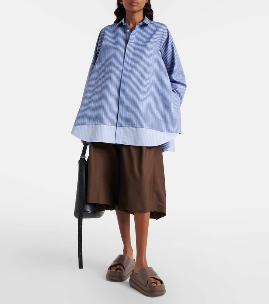 Striped oversized cotton-blend shirt