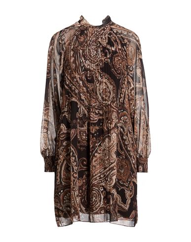 Woman Mini dress Brown Size 12 Polyester