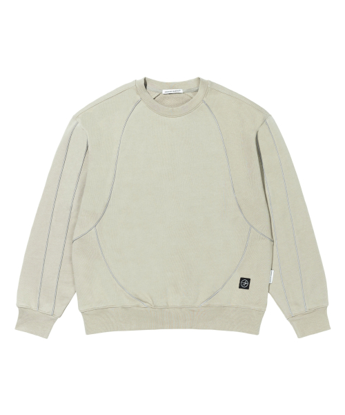 LM BLOCKING REFLECTIVE PIPING CREW NECK