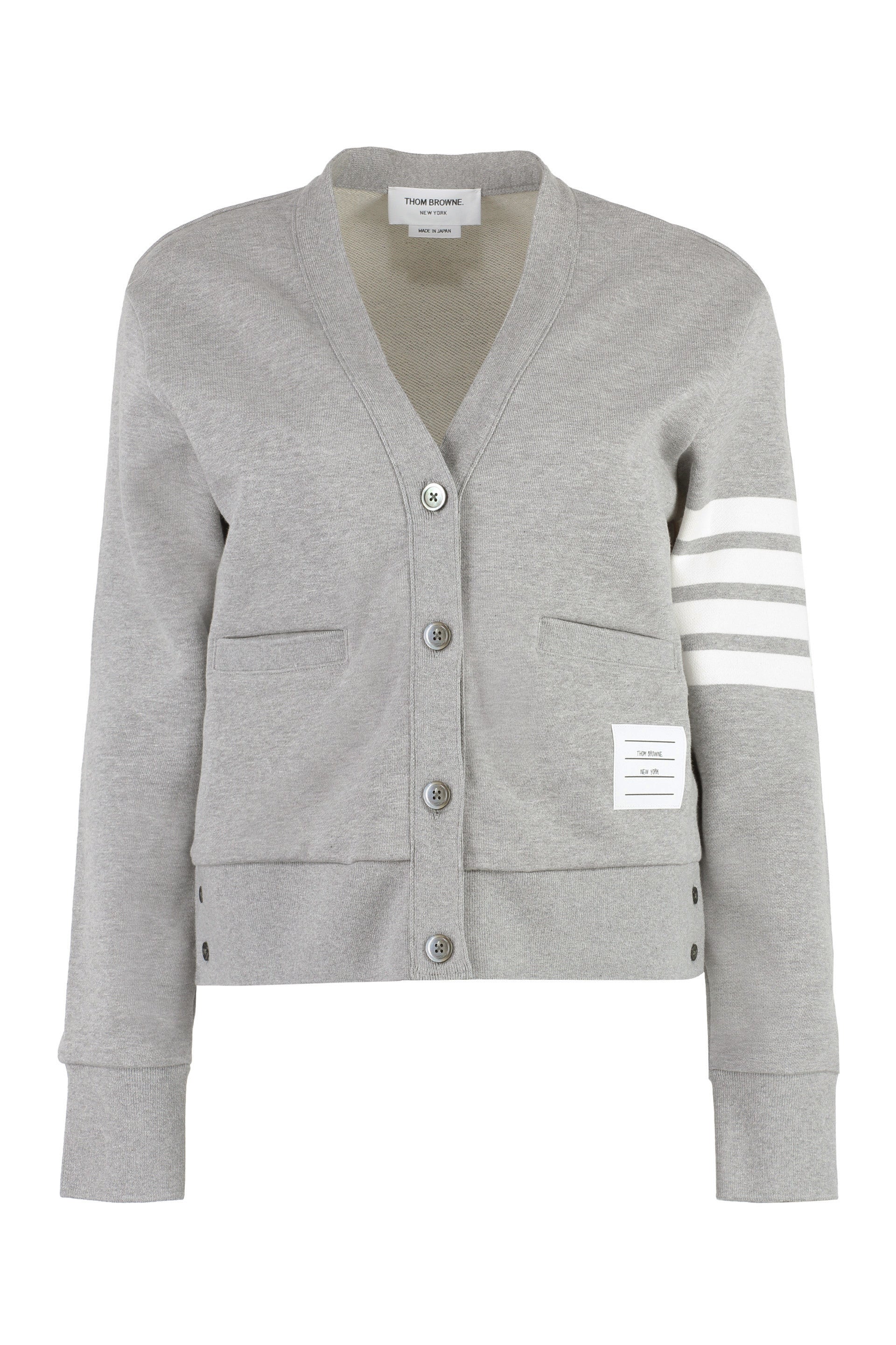Logo-Detail Striped Cotton Cardigan