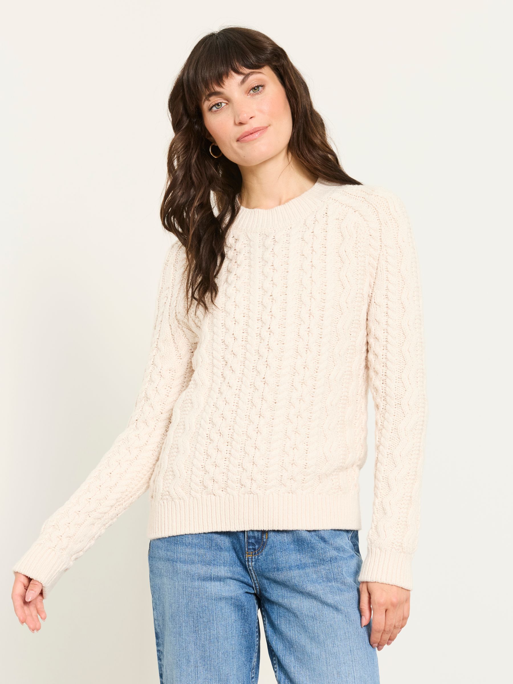 FatFace Bryony Ivory Knitted Cable Jumper