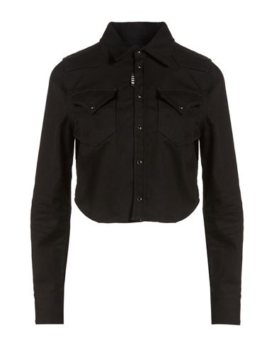Icon Woman Denim shirt Black Size 0 Cotton, Elastane