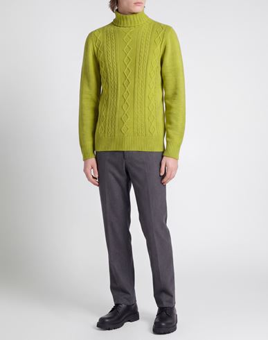 Man Turtleneck Lime green Size 42 Acrylic, Polyester