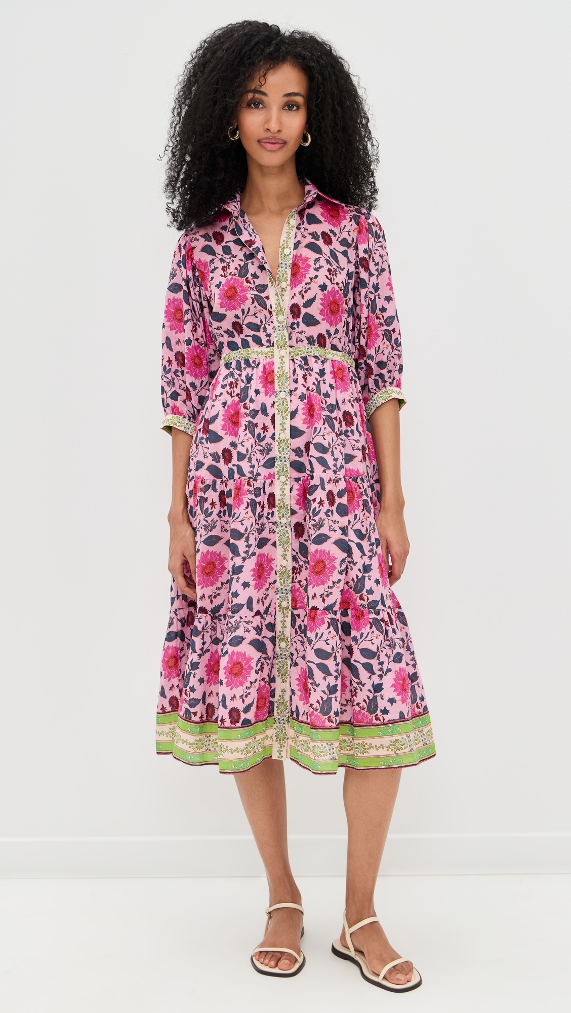 Blair Midi Dress Fuchsia/Teal Floral
