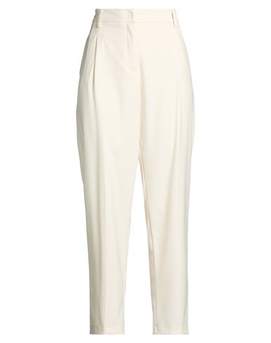 Woman Pants White Size 8 Polyester, Viscose, Elastane