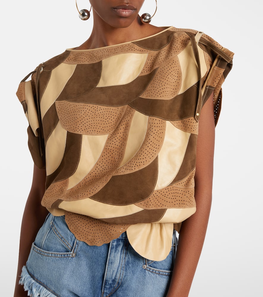 Dalmy perforated suede top