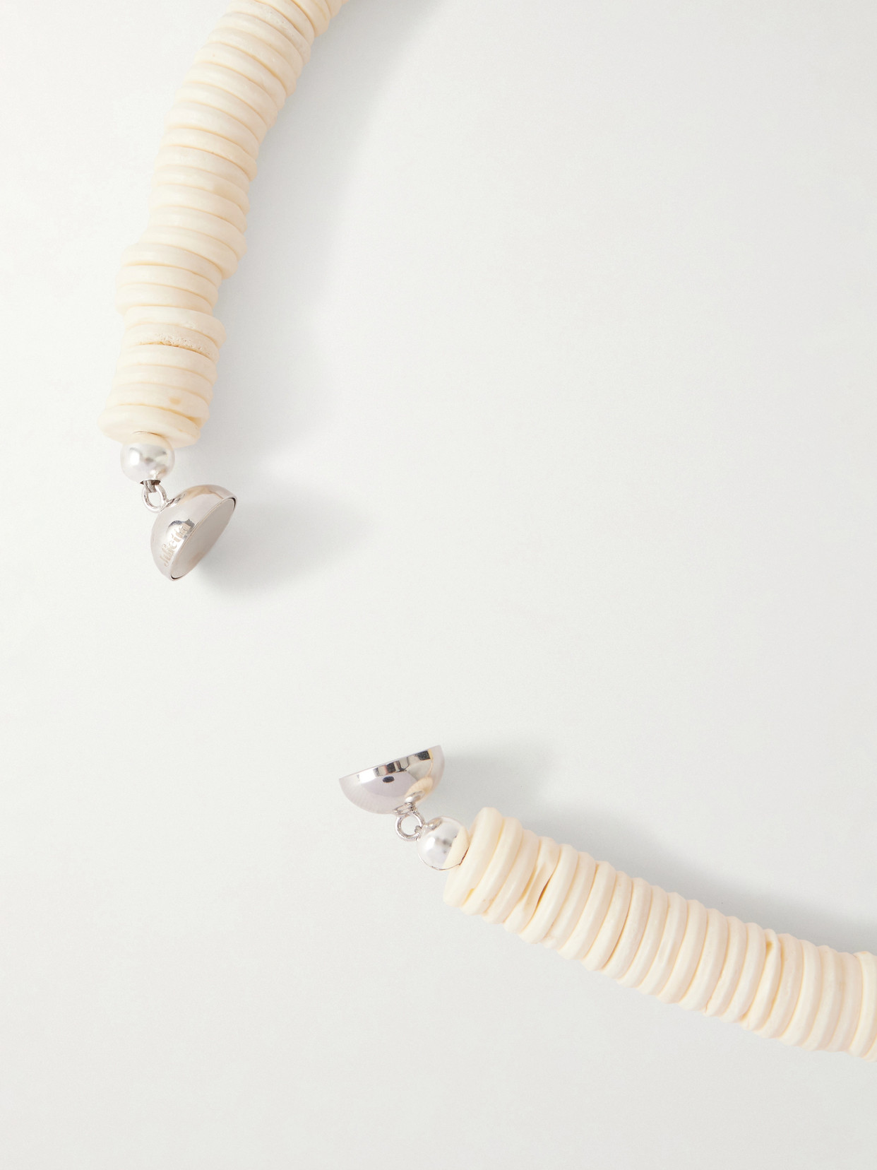 Odessa Silver-tone Shell Beaded Necklace - Ivory