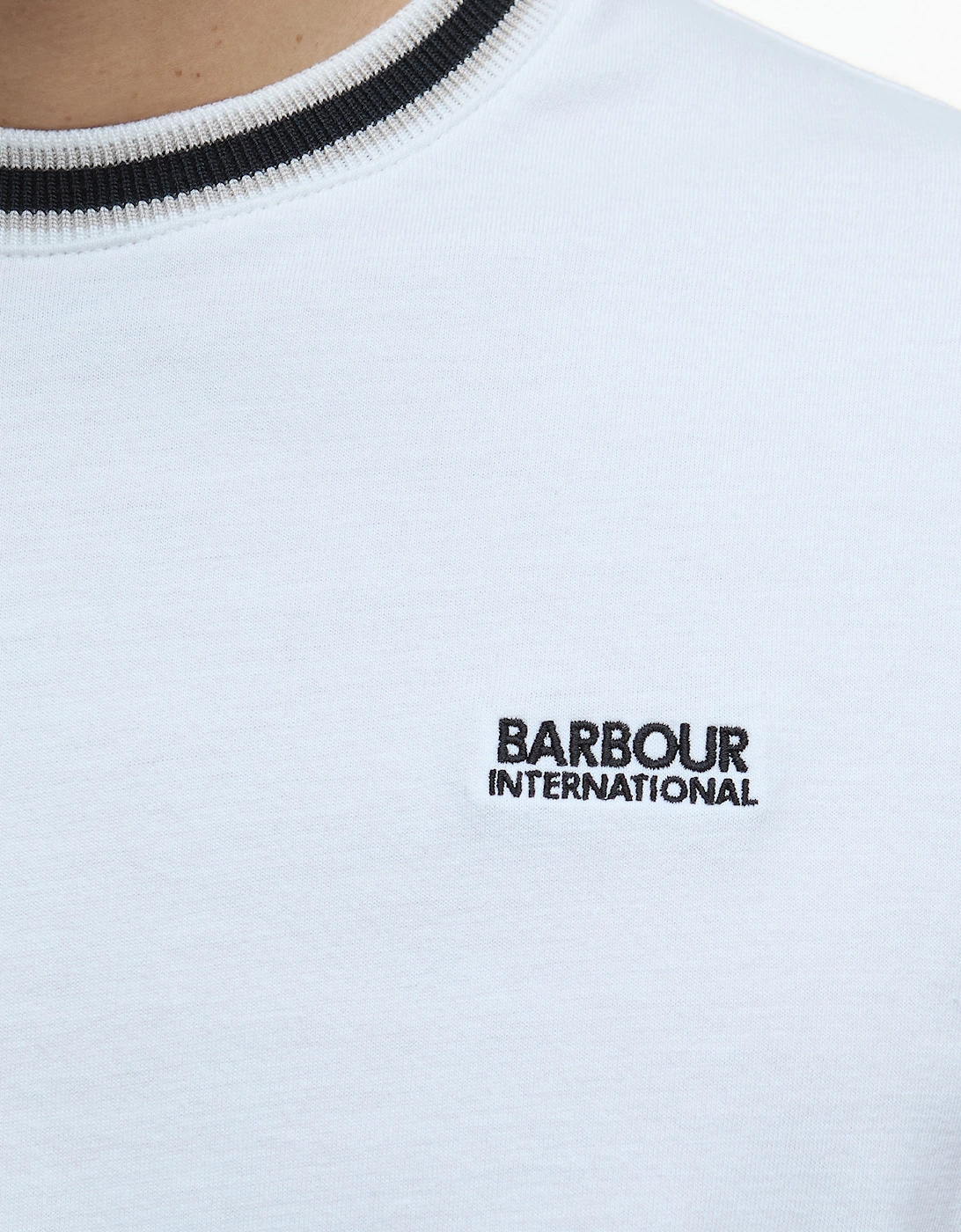 Men's Barbour International Luca Tipped T-shirt Whisper White - Size: 44