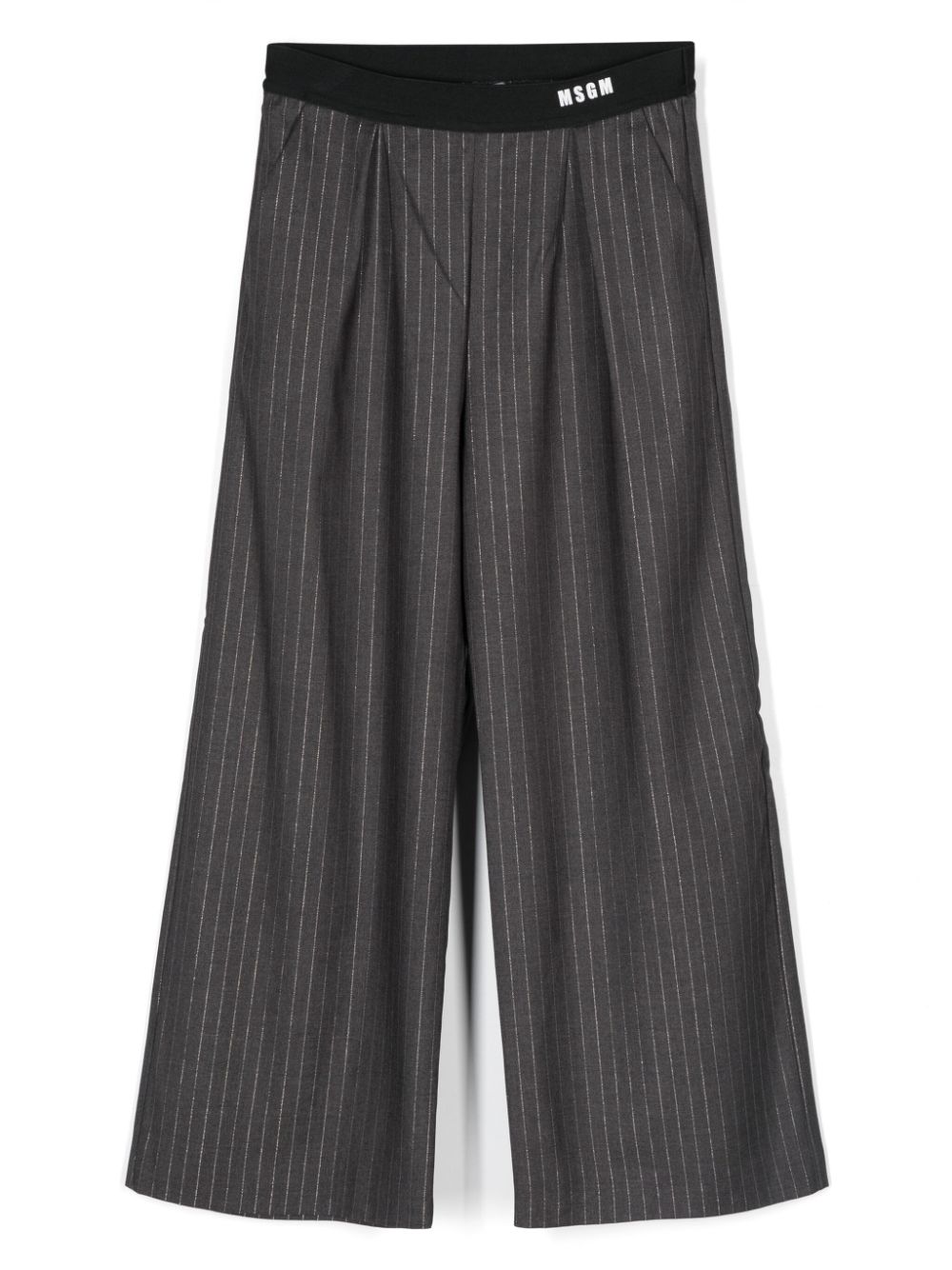 Lurex pinstriped trousers - Grey