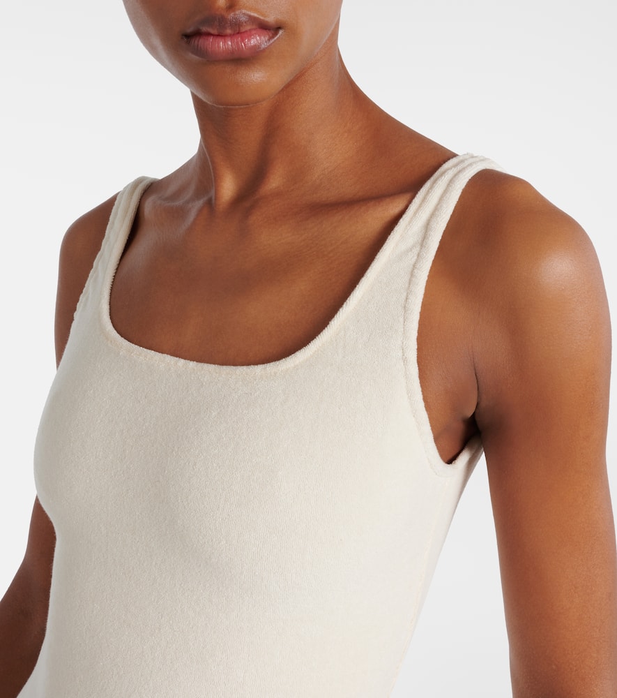 Cotton-blend terry swimsuit