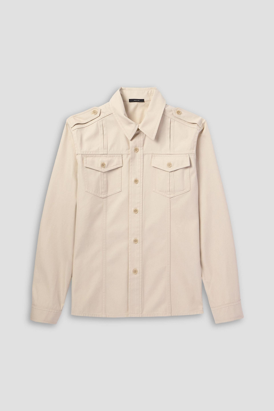 Cotton and silk-blend twill overshirt - White - IT 48