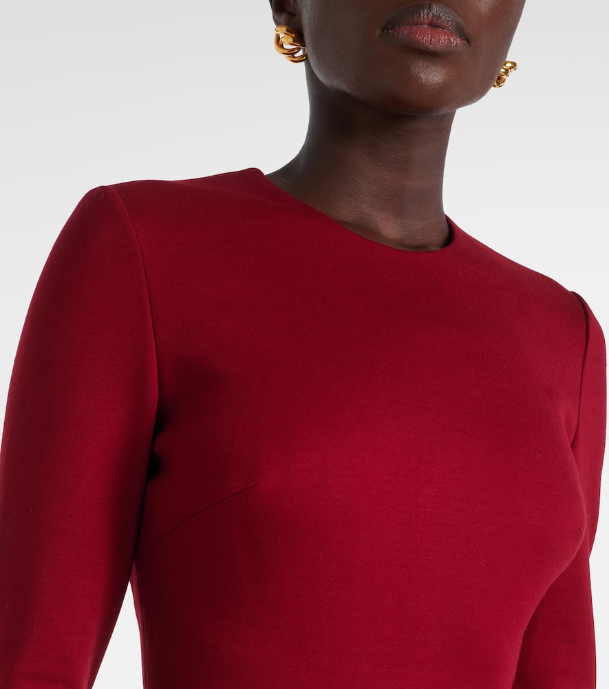 Belted tiered midi dress