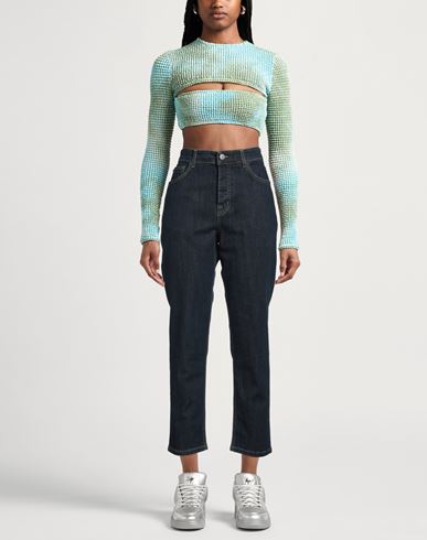 Woman Jeans Blue Size 25 Cotton, Elastane