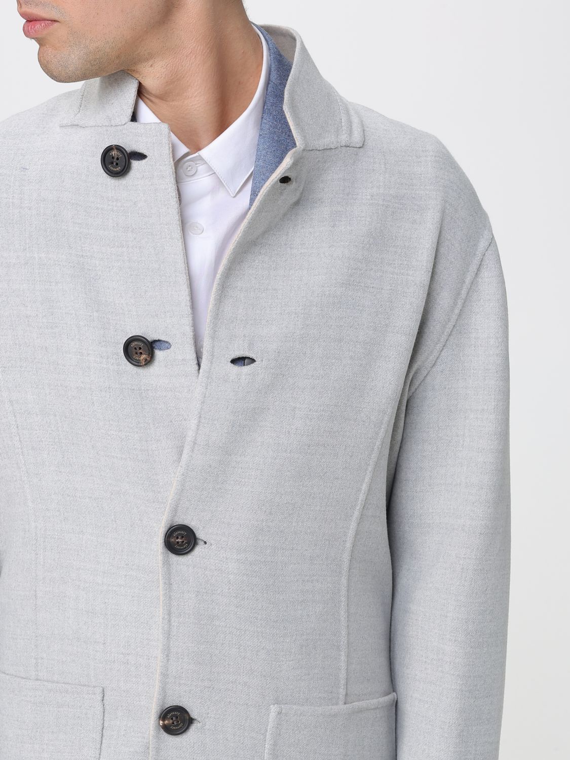 Reversible wool coat - Blue