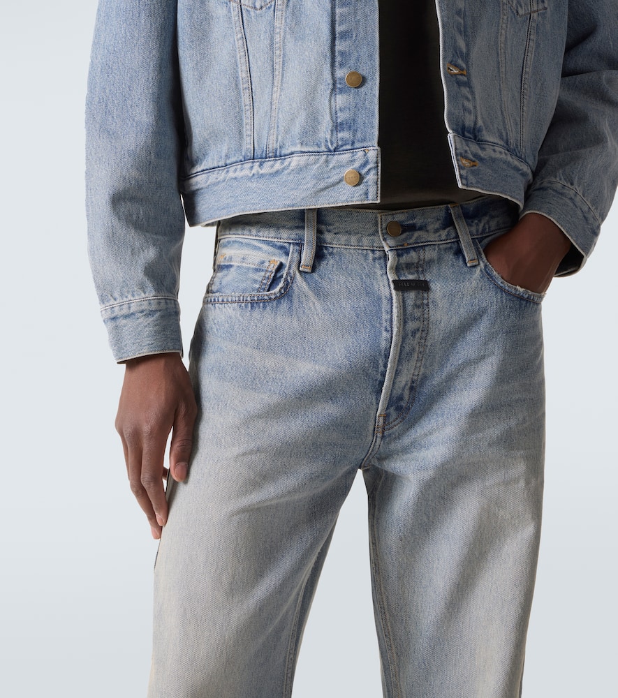 Faded mid-rise straight jeans