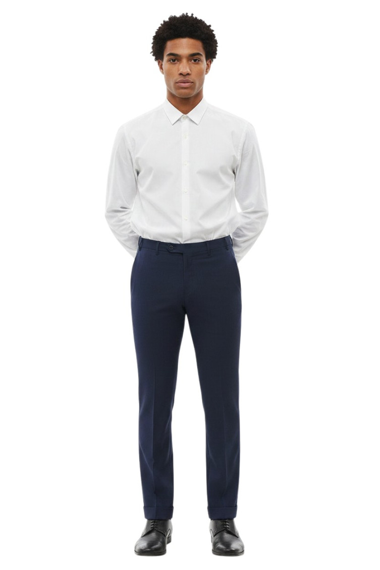Navy Blue Tailored Trousers