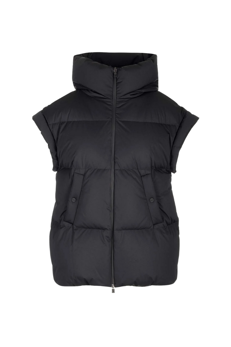 Down-Padded High-Neck Vest — White