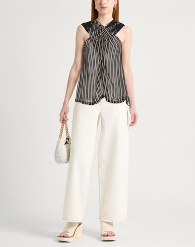 Aviù Woman Top Black Size 8 Polyester